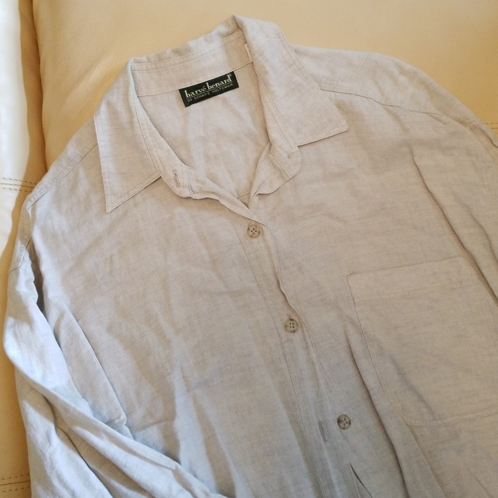 Like new Beige linen/cotton long sleeved shirt